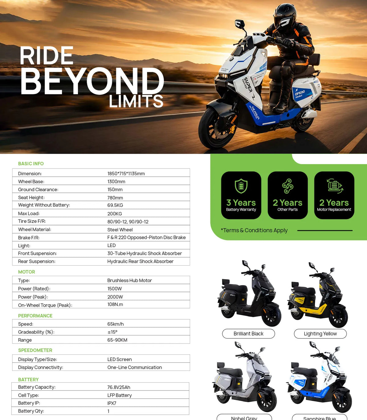 Ofero Thunder Specification 